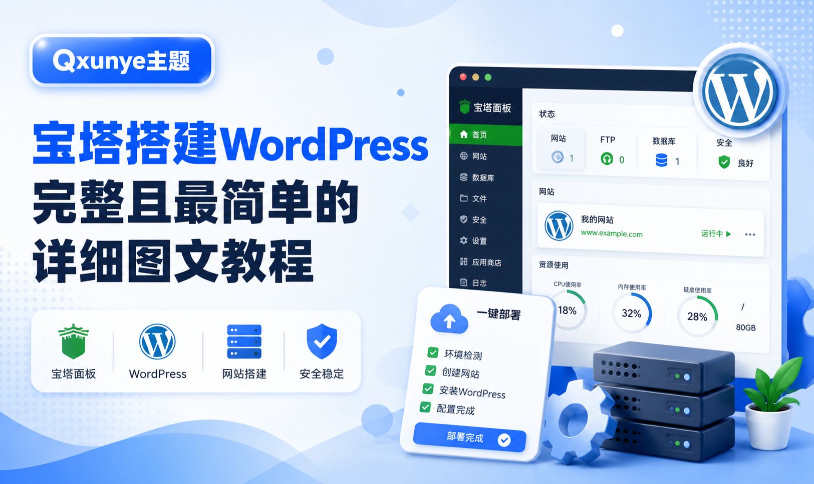 宝塔搭建WordPress完整且最简单的详细图文教程
